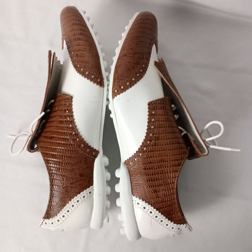 Peter Millar Brown and White Leather Driving Shoes - Picture 7 of 11